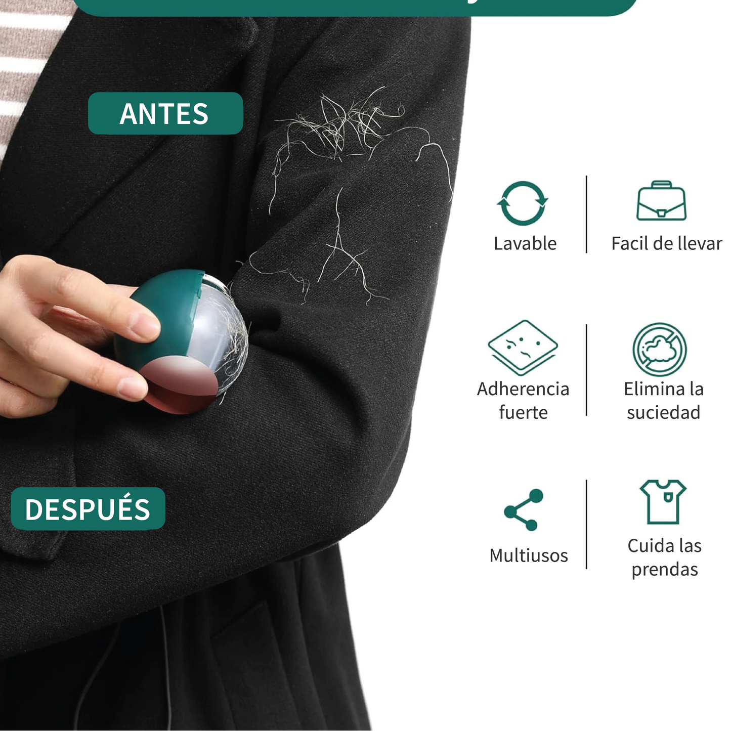 CleanGo™- Quitapelusa de gel reutilizable – Ropa y muebles impecables sin esfuerzo