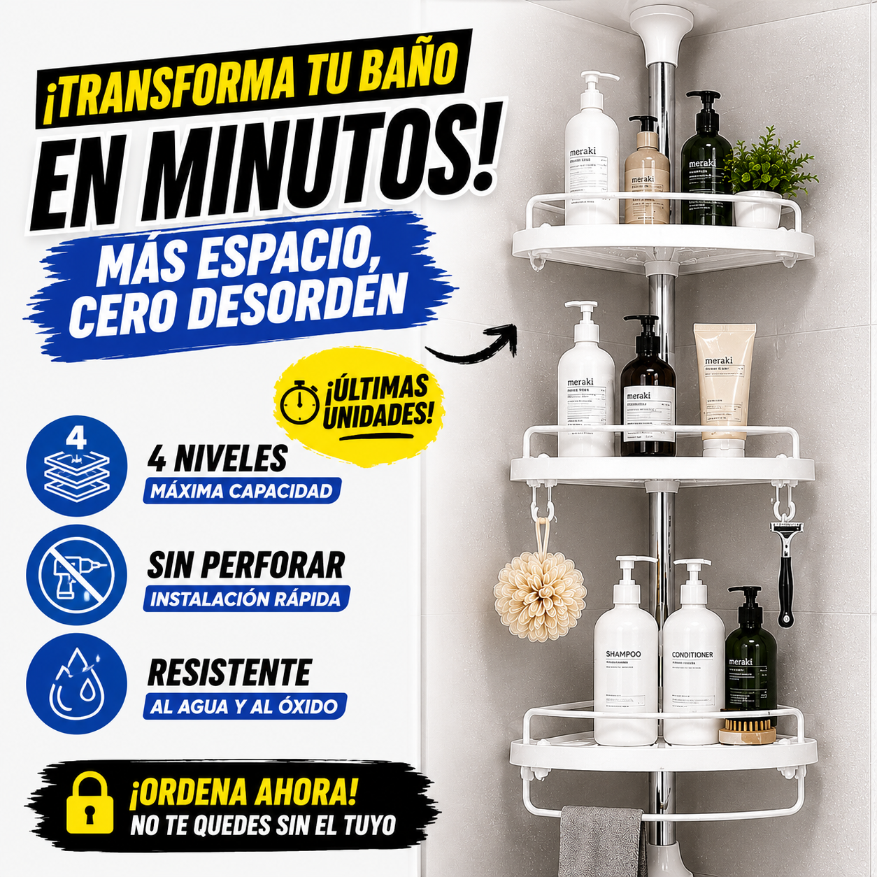 Esquinero Organizador de Baño