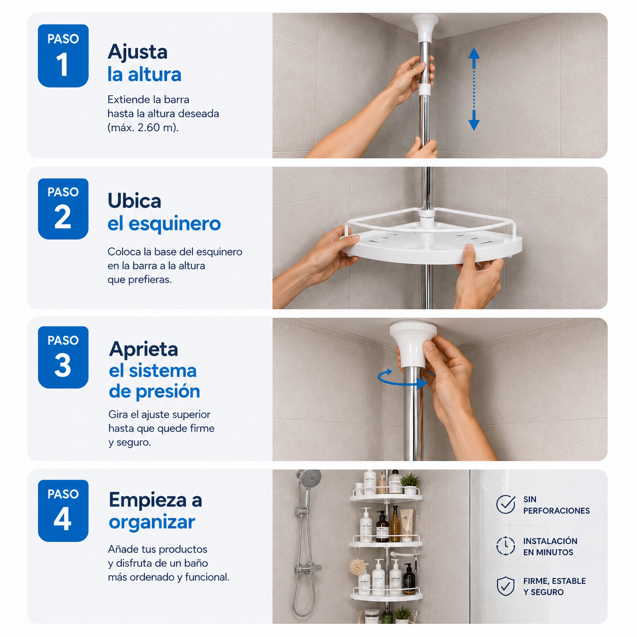 Esquinero Organizador de Baño