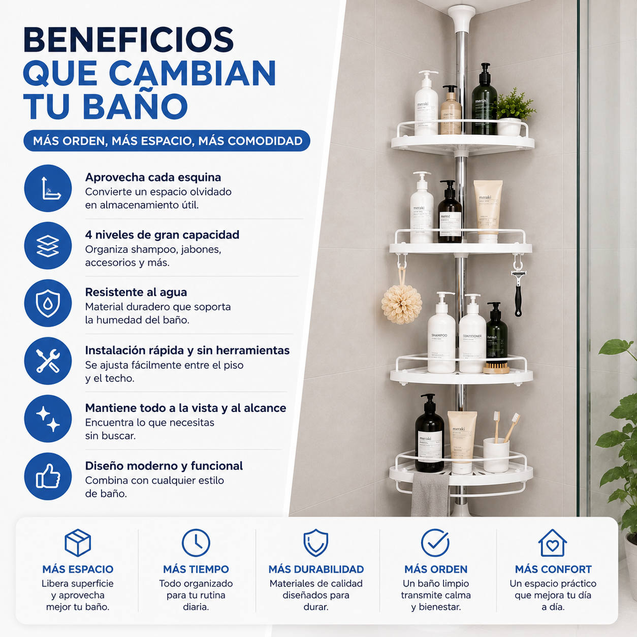 Esquinero Organizador de Baño