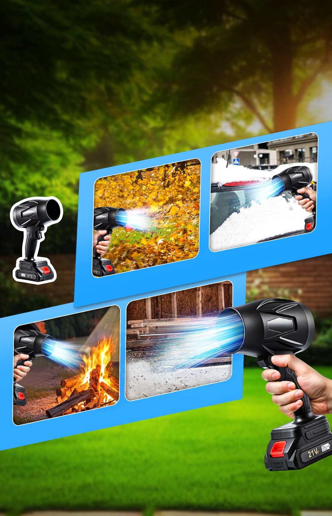 TurboBlow 98™ - Soplador inalámbrico Potencia y limpieza al instante, sin cables ni esfuerzo